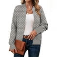 thumbnail image 2 of Czzoypi Women's Casual Zip Up Hoodie Sweatshirt Jacket Polka Dot Print Long Sleeve Loose Comfy Pullover with Pockets, Gray L, 2 of 6