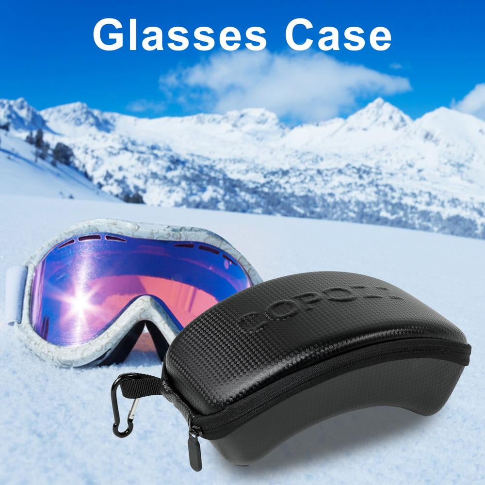 Amyove Sports Glasses Storage Case,Ski Eyewear EVA Zipper Box Snow Skiing Goggles Box Shockproof Waterproof Skl Snowboard Goggle Bag 