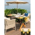 thumbnail image 5 of Outdoor Tablecloth with Umbrella Hole for Patio/Picnic/Party/Camping, Spring Floral Waterproof Table Cloth Rectangle Table Cover Washable, Yellow Roses Flowers Rustic Botanical Pink (60"x 102"), 5 of 8