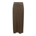 thumbnail image 1 of Vedolay Casual Skirts For Women Women's Casual Elastic Waist Printed Asymmetrical High Low Ruffle Midi Skirt,Brown M, 1 of 3