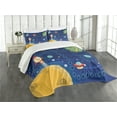 thumbnail image 3 of Ambesonne Cartoon Activity Quilted Bedspread Set 3 Pcs, Racing in Cosmos, King Size, Multicolor, 3 of 5