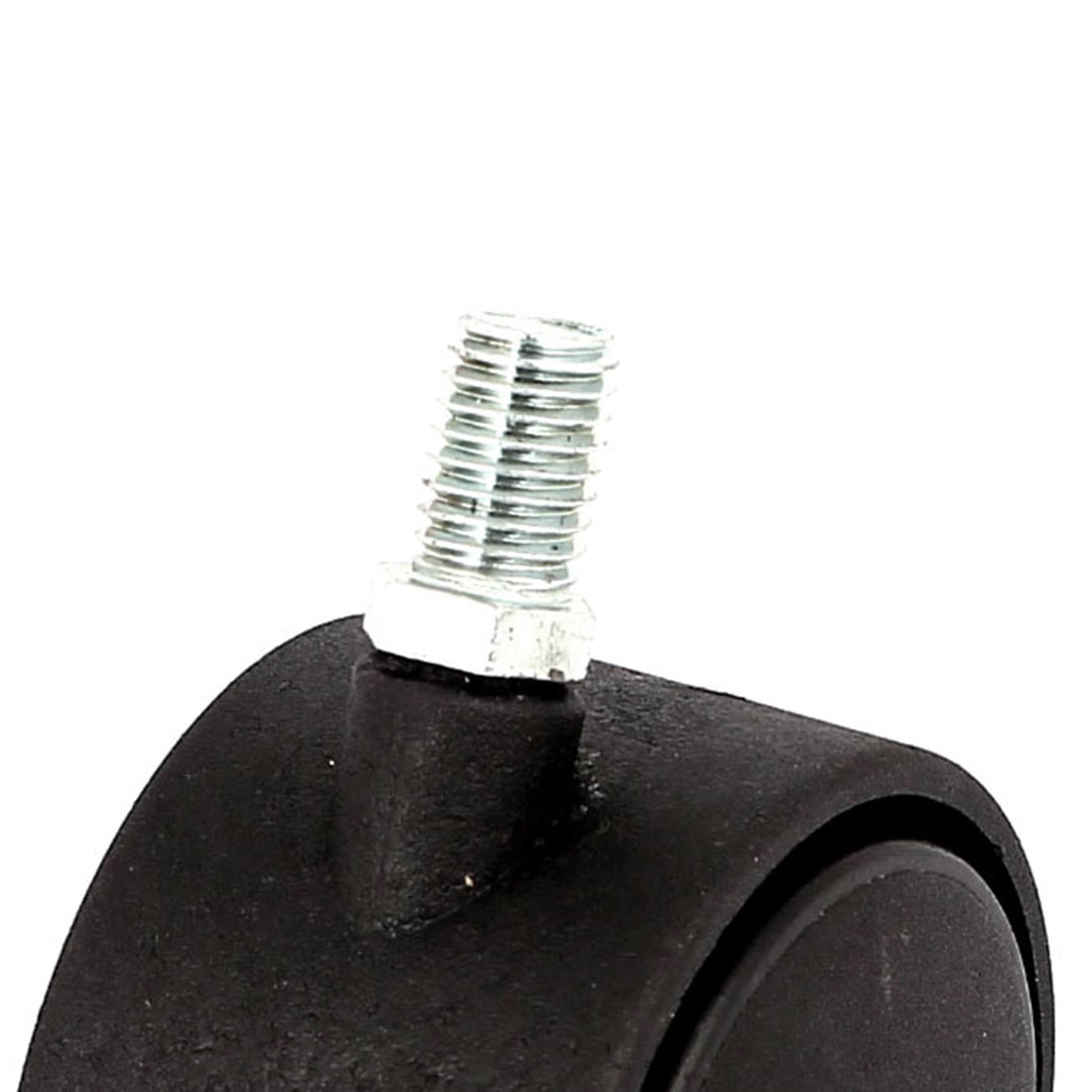 Dual Wheel Caster with 50mm Twin Wheel Flat Black with 10mm Course Threaded Stem 