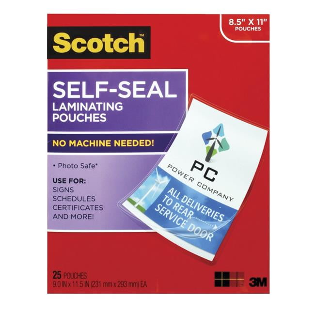 Scotch Laminating Sheets Gloss Finish, Pack Of 25 - Walmart.com