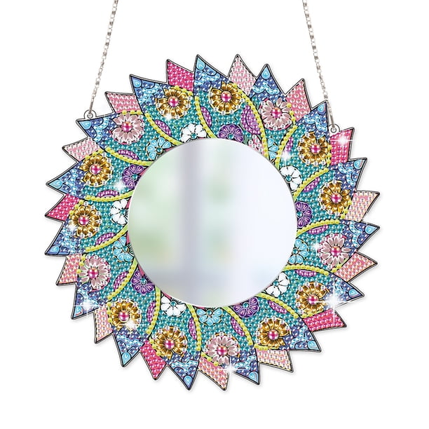 DIY espejo compacto portátil colgante flor de espejo de diamantes de imitación para adultos y niños Hugtrwg Para estrenar