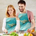 thumbnail image 3 of Cyan Marble Gold Spot Pattern Apron-Garden Aprons for Women with Pockets-Cotton Linen Waterproof Kitchen Cooking Gardening Aprons Adjustable for Kitchen,Cooking,BBQ and Salon 33x27 Inch, 3 of 7