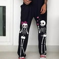 thumbnail image 3 of Gibobby Monos Holgados Mono largo suelto con bolsillo y correa con estampado informal a la para mujer(Rosa， XXL), 3 of 5