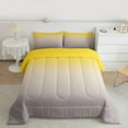 thumbnail image 2 of Homewish Abstract Ombre Theme Full Size Comforter Sets,Colorful Gradient Bedding Comforter Set,Yellow Gray Bedding Sets For Boys Girls,Breathable Home Decor Reversible,3-Piece, 2 of 8