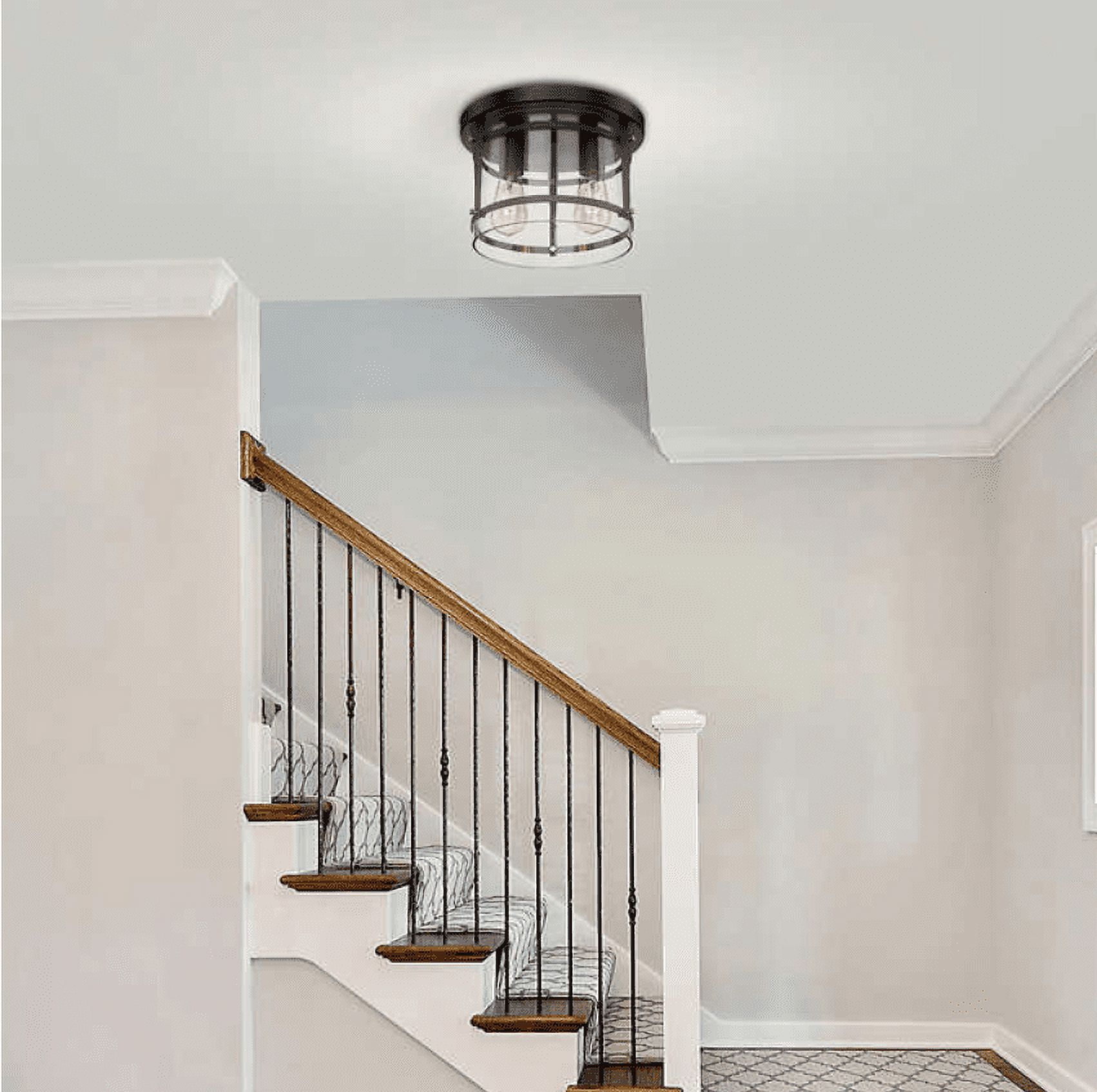 Joakim 2-Light Flush Mount Ceiling Light 11.8"X 8" Black 960 Lumens