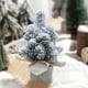 thumbnail image 4 of Mini Árbol de Navidad Artificial Blanco Flocado | Adorno Navideño de Escritorio con Base de Madera | Ramas Cubiertas de Nieve | Decoración Navideña Compacta para Oficina, Hogar, Apartamento, Estanter, 4 of 6