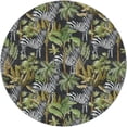 thumbnail image 2 of Addison Rugs Dream Shag Premium Machine Washable Transitional Palms & Zebras Midnight Round Rug, 8' x 8', 2 of 8
