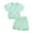 Mint Green, variant on Otqutp Sport Romper for Toddler Summer Toddler Boys Girls Short Sleeve Solid T Shirt Rompers Tops Shorts Child Kids 2PCS Outfits