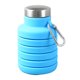 thumbnail image 2 of Botella de agua para niños, máximo 510 ml, mosquetón de metal de silicona de grado alimenticio, botella de agua plegable para niños, viajes escolares, azul cielo, 2 of 10