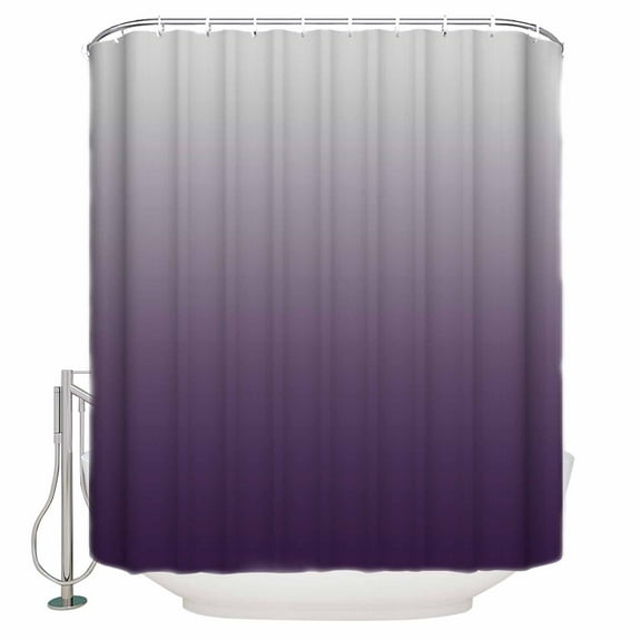 Purple Gray Shower Curtain, 66" x 72", Gradient Waterproof Bathroom Curtain Washable Shower Curtain Set with 12 Hooks