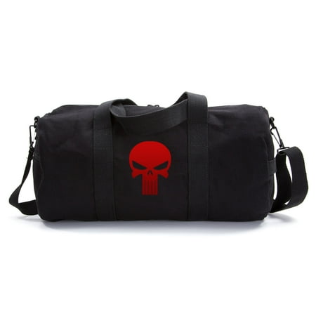 Vintage Army Sport Heavyweight Canvas Duffel Bag with Punisher