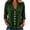 Green, variant on Women's Lapel Deep V Neck Button Down Blouse Roll Up Long Sleeve Loose Casual Textured Shirt Lightweight Layering Blouses Tops Wine