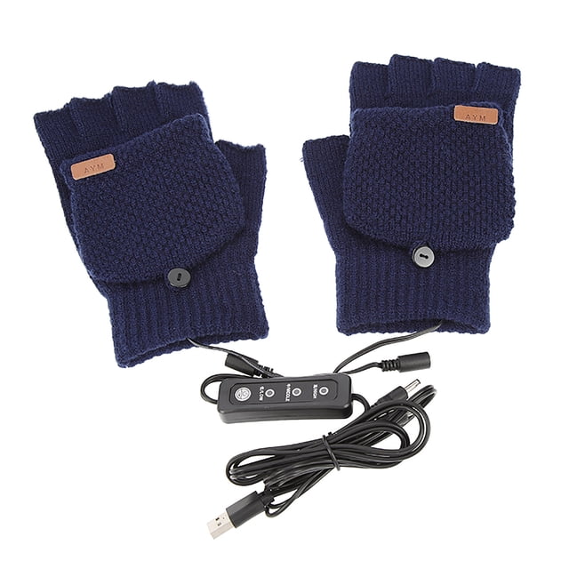 Enchufe USB inteligente en invierno a prueba de frío y cálidos guantes de felpa lavables y cálidos para mantener el tesoro de la mano Fridja nalpqowj3479