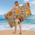 thumbnail image 4 of Forest Mushrooms Snail Fall Microfiber Beach Towel Absorbent Compact Towels for Swimming Pool Beach Travel Things for Vacation Essentials Adult Gift,61.4×30.3Inch, 4 of 8