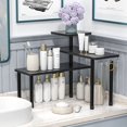 thumbnail image 3 of 3 Tier Moveable Corner Shelf for Bathroom, Makeup, Desk - Black, 3 of 7