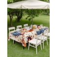 thumbnail image 3 of Outdoor Tablecloth with Umbrella Hole and Zipper, Orange Blue Fall Pumpkins Rectangle Table Cloth 60x102 Inch Waterproof Tablecloth, Floral Botanical Thanksgiving Vintage Picnic Table Cover for Patio, 3 of 7