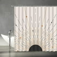 thumbnail image 2 of Mid Century Shower Curtain Abstract Sun Lines Modern Aesthetic Boho Minimalistic Retro Neutral Contemporary Art Bathroom Decor Fabric Set with Hooks(84" Wx70 H), 2 of 3