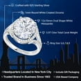 thumbnail image 2 of Gem Stone King 925 Sterling Silver Moissanite Ring | 5.97 Cttw | Oval 12X10MM | Wedding Engagement Anniversary Promise Ring for Women | Size 5,6,7,8,9, 2 of 5