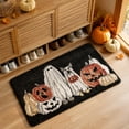 thumbnail image 6 of PoyoKee Halloween Front Door Mat, Ghost Jack O Lantern Welcome Mat, Stainproof Bathroom Rugs Kitchen Rug for Entryway Halloween Decorations, 16" x 24", 6 of 7
