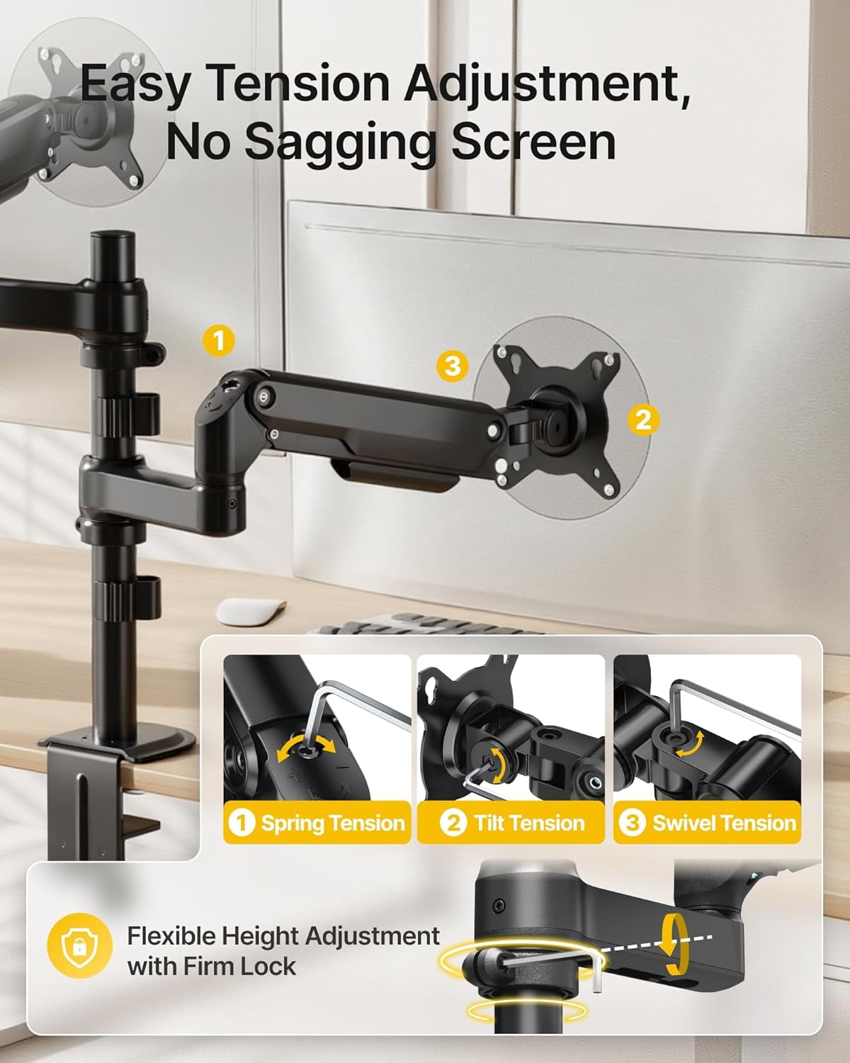 monTEK Vertical Dual Monitor Stand for 17"-32" Screens, Stacked Dual Monitor Mount with Full Motion Adjustment, Heavy Duty Steel Desk Mount, VESA 75/100mm, Holds 19.8 lbs