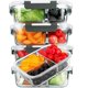 thumbnail image 1 of Recipientes de vidrio para preparación de comidas M MCIRCO, paquete de 5, 1,1 L, 3 compartimentos, 1 of 7
