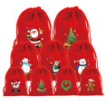 thumbnail image 4 of Bolsas de terciopelo navideñas de 9 x 12 cm, 13 x 18 cm, pequeñas bolsas para regalos de dulces, bolsa con cordón para decoración navideña, bolsa para envolver pulseras y joyas, 4 of 5
