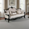 thumbnail image 6 of Paulo Sofa, Off White Fabric, Carved Details, Black Solid Wood, 85 Inch, 6 of 7