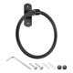 thumbnail image 1 of Toallero Anillo Pared Montado Aluminio Mano Toallero Soporte para Baño Inodoro Cocina Almacenamiento, 3,18 x 0,7 x 2,67 Pulgadas, Negro Unique Bargains anillos de toalla, 1 of 7