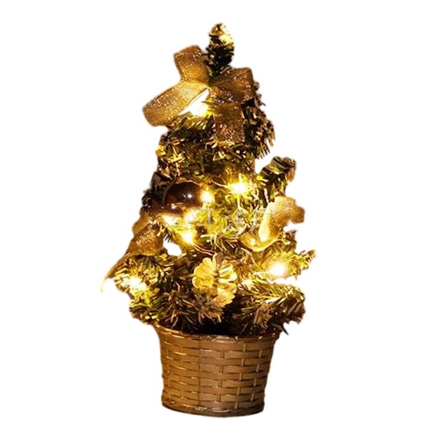 de Navidad de escritorio con luces, adornos navideños, manualidades, de Navidad Artificial, regalo de Navidad para oficina, fiesta, granja 10 luces 20cm mayimx Árbol de mesa