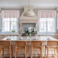 thumbnail image 5 of Pink Stripes 2 Panels Kitchen Valance, Brown White Dusty Rose Lines Sweet Modern Curtains Valances for Small Windows Rod Pocket Window Treatments for Living Room Bedroom 42" W x 12" L, 5 of 9