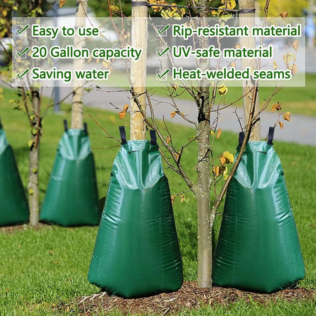 20 Gallon Tree Watering Bags, Reusable, Heavy Duty and Slow Release Gator Bags for Trees, Premium PVC Plant Drip Irrigation Bags,5-8 Hours Releasing Time