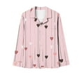 thumbnail image 4 of Vetsdori Gifts for Girlfriend Pajama Sets for Women Valentines Soft Nightwear Loungewear Collared Long Sleeved Tops and Long Pants Plus Size Womens Pajamas Valentines Day, 4 of 4