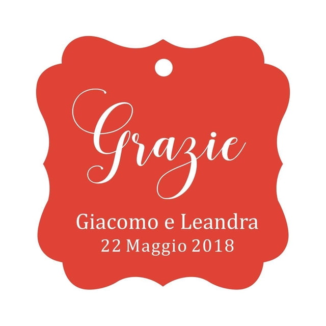 Darling Souvenir Wedding Favor Tag Grazie Wedding Thank You Gift Custom Hang Tags-Red-100 Tags