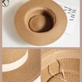 thumbnail image 3 of French flat topped straw hat, women's big head circumference, beach top hat, woven sun protection hat, summer, 3 of 9