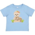 thumbnail image 3 of Inktastic Sloth Mom with Baby Sloth and Flowers Boys or Girls Baby T-Shirt, 3 of 5