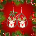 thumbnail image 2 of JYYYBF Women Winter Christmas Wooden Earrings Elk Snowman Santa Claus Pierce Dangle Earrings Accessory, 2 of 8