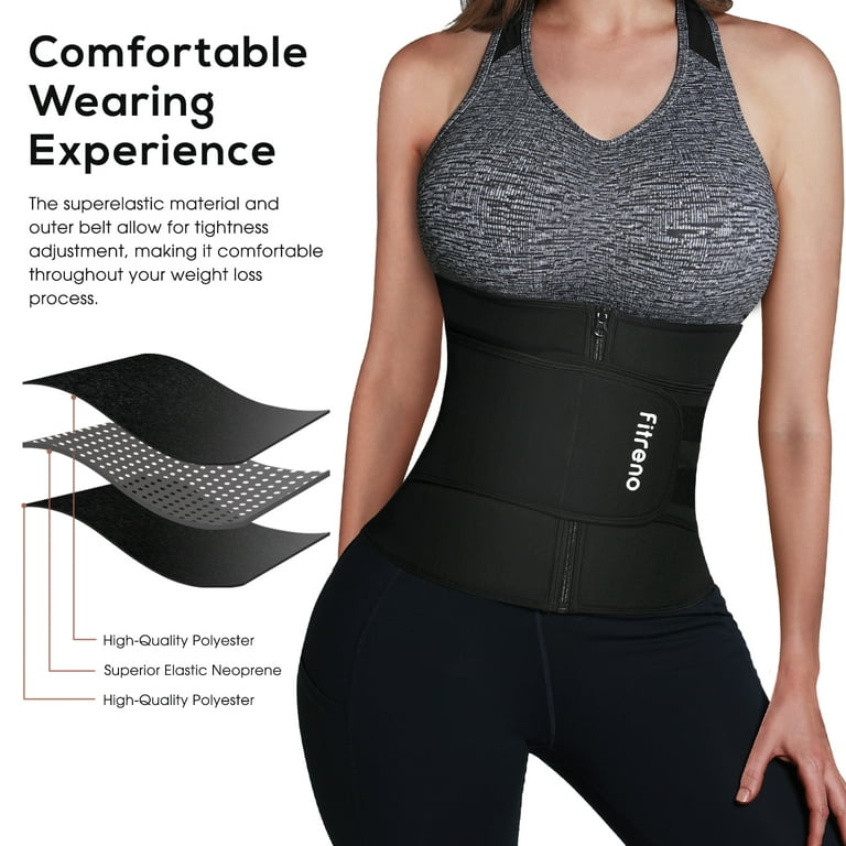 Fitreno Corset Waist Trainer for Women,Sweat Band Waist Trimmer Belt for  Body Shaping