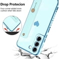 thumbnail image 2 of for Samsung Galaxy S21 5G Case with Strap Stand Love Hearts Design for Women Girl Men, Plating with Wristband Kickstand Camera Lens Protection Bumper for Galaxy S21 5G-Blue, 2 of 12
