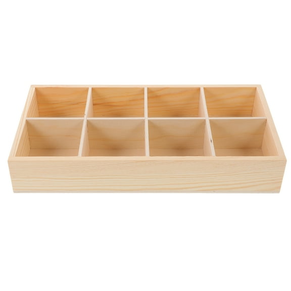 unbranded  Compartment Flowerpot Tray Wood Display for Planter Pantry Toy Money
