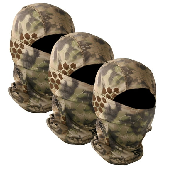 TELOLY 3 Pack Balaclava Face Mask Camouflage Men Camo Balaclava Motorcycle Face Cover Hunting Balaclava Sun Protection Face Cover