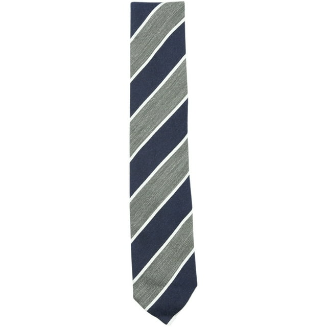 Bigi Cravatte-Milano Men's Blue / Grey White Diagonal Multi Striped Necktie - One Size