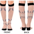 thumbnail image 2 of GZHJMY Lattice Compression Socks, Women Men Long Stocking (20-30mmHg), Travel Knee High Stockings for Athletic Sports,Running,Cycling,Nursing, 2 of 7