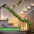 thumbnail image 3 of WTYYC Long Needle Pine Garland 6 ft Realistic Norfolk Pine With Pinecone - Christmas Artificial Evergreen Cedar for Xmas Mantle Table Stairs Indoor Outdoor Door Decor, 3 of 8