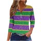 thumbnail image 2 of Fiudx Ofertas Flash Artículos En Oferta Blusa de Manga 3/4 Corta Estampada a La Moda para Mujer, Blusa Informal con Cuello Redondo, 2 of 5