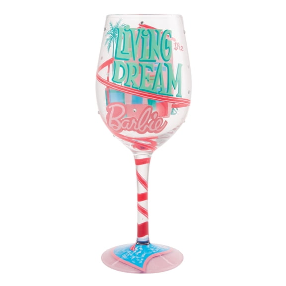 Lolita Barbie Living the Dreamlife Hand Painted Wine Glass 15oz