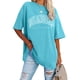 thumbnail image 1 of MKLEKYY Playeras Algodon Mujer Camiseta De Manga Corta Con Cuello Redondo Y Estampado De Letras Para Mujer, 435 Talla S, 1 of 3