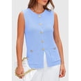thumbnail image 4 of Chaleco tipo suéter PRETTYGARDEN para mujer, verano 2025, azul claro, 4 of 9